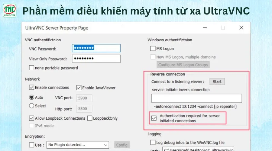phần mềm điều khiển máy tính từ xa ultravnc
