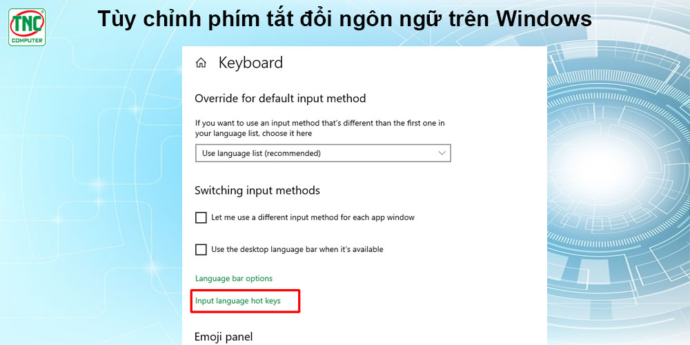 chuyển đổi ngôn ngữ trên máy tính