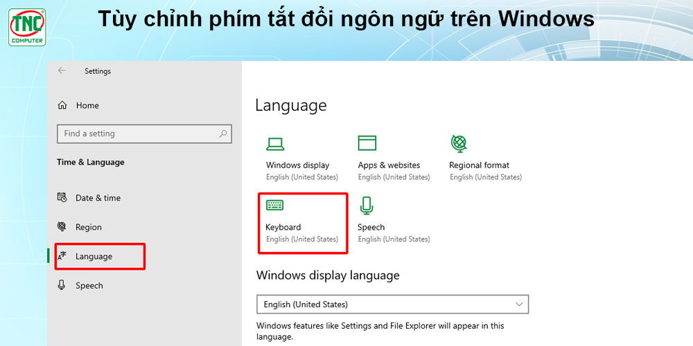 phím tắt chuyển ngôn ngữ trên máy tính