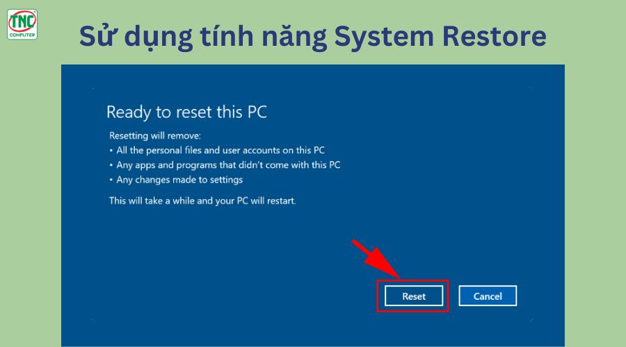 hướng dẫn reset laptop hp