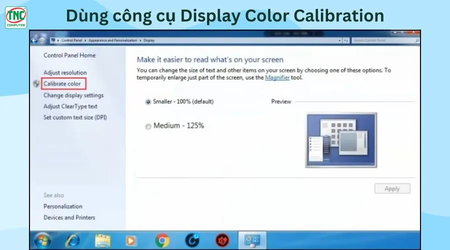 tăng độ sáng màn hình laptop win 7