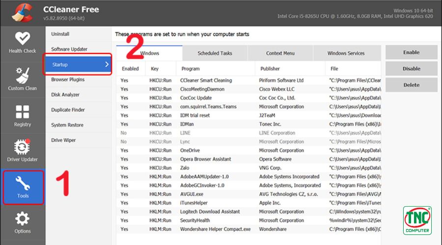 Tắt ứng dụng khởi chạy cùng win 10