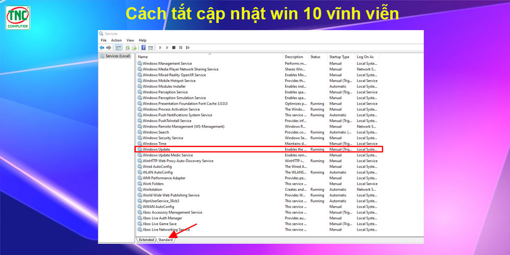 cách khóa update win 10