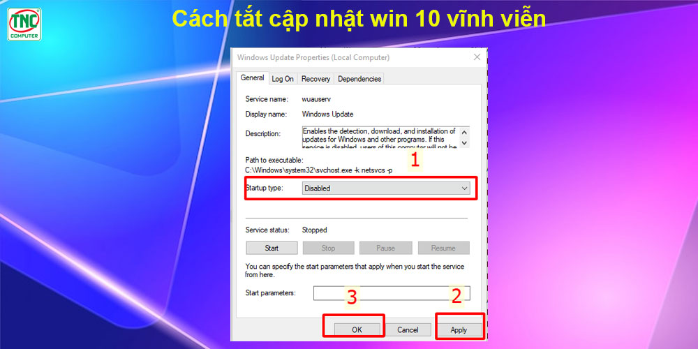 cách dừng cập nhật win 10