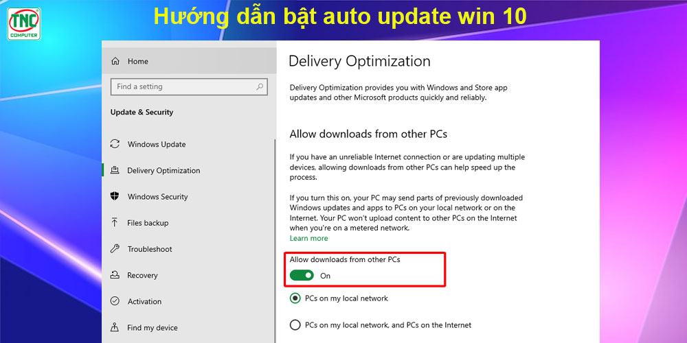 tự update win 10