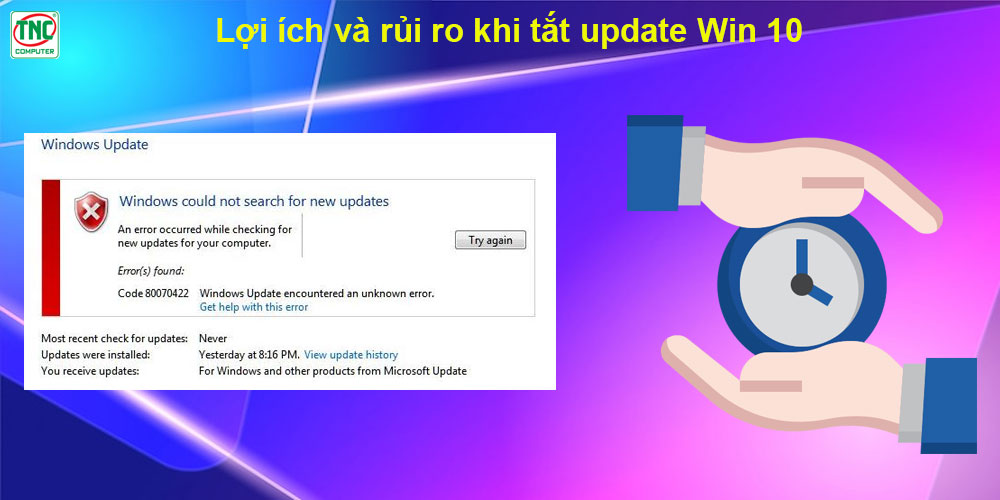 dừng cập nhật win 10