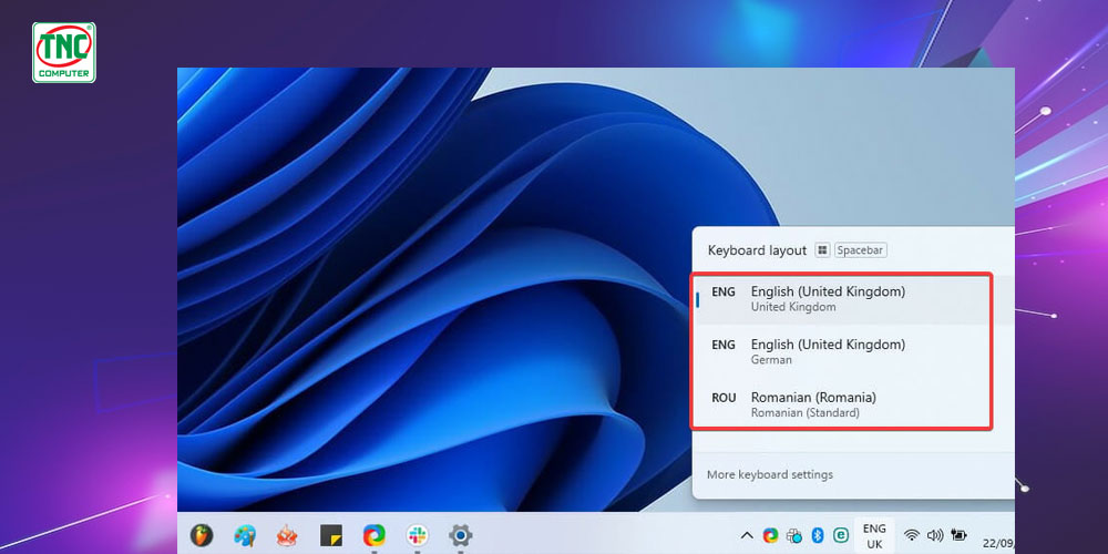 thay đổi ngôn ngữ bàn phím trong win 11