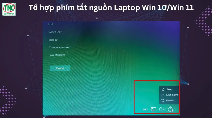 tắt nguồn laptop bằng tổ hợp phím
