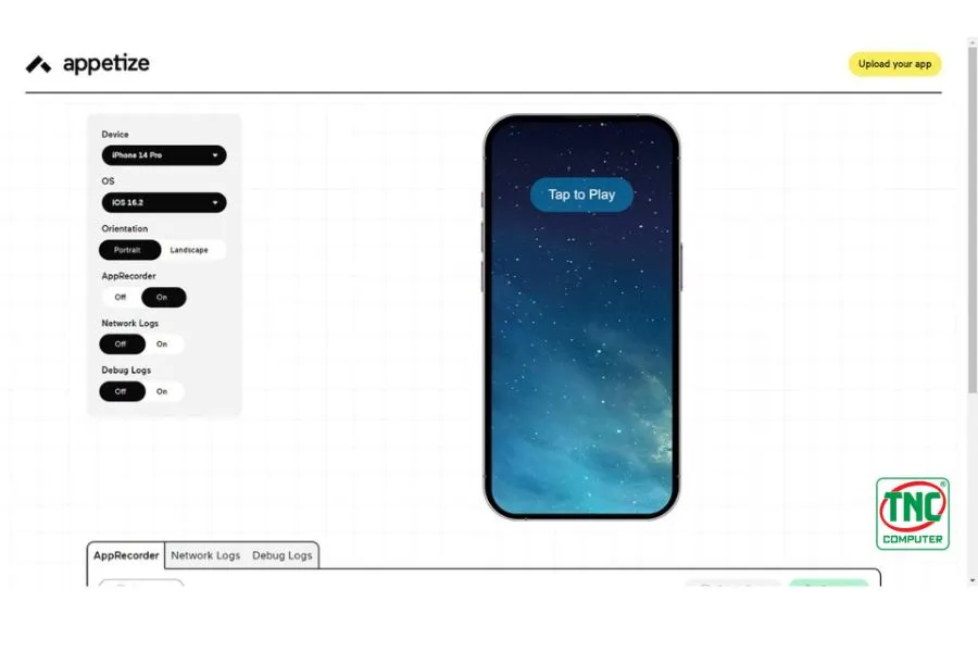 Phần mềm giả lập Appetize.Io trình giả lập iOS trên nền tảng website