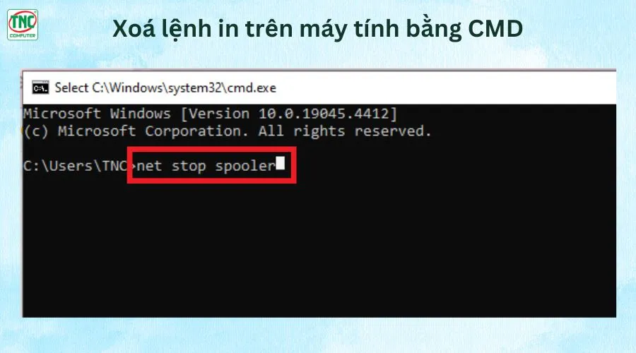 xóa lệnh in trên máy tính win 10