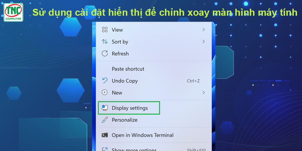 phím tắt xoay màn hình máy tính