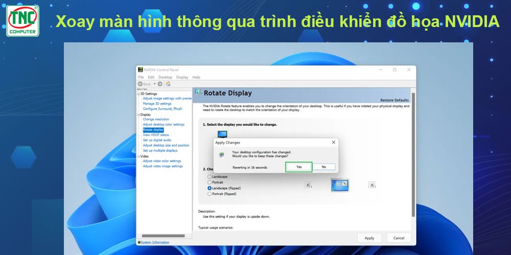 màn hình vi tính bị xoay ngang