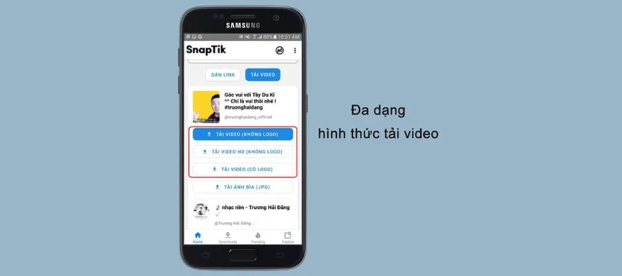 Đa dạng hình thức tải video
