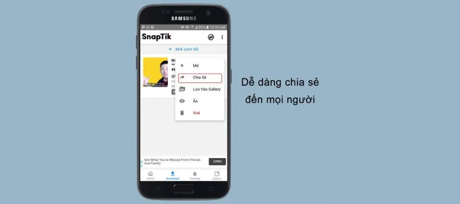 Dễ dàng chia sẻ đến mọi người