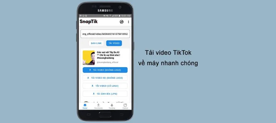 Bước 3 tải Snaptik