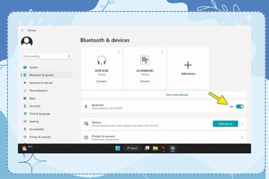 cách bật bluetooth trên máy tính win 11