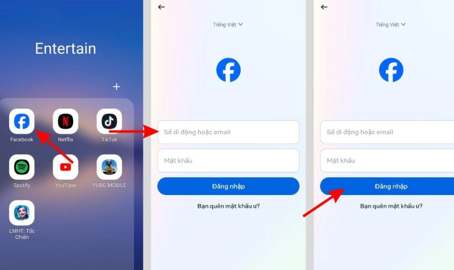 Đăng nhập Facebook trên điện thoại khác