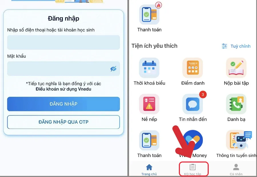 Chọn KQ học tập