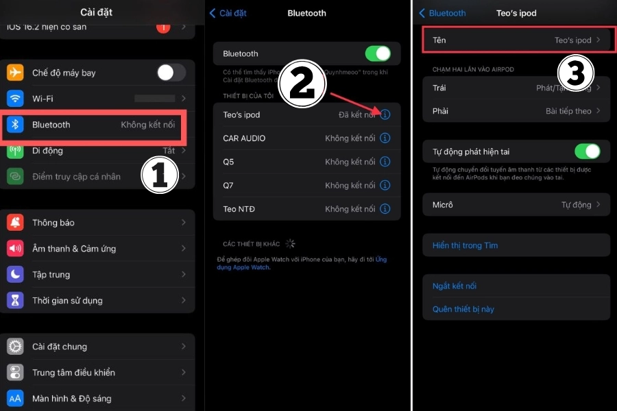 cách đổi tên tai nghe bluetooth
