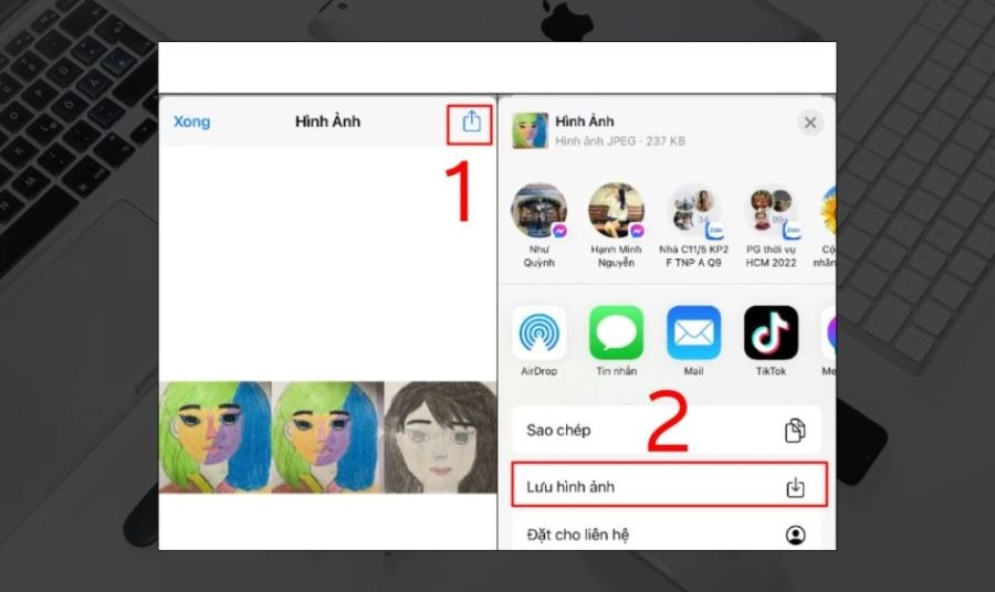 Tùy chỉnh và lưu ảnh