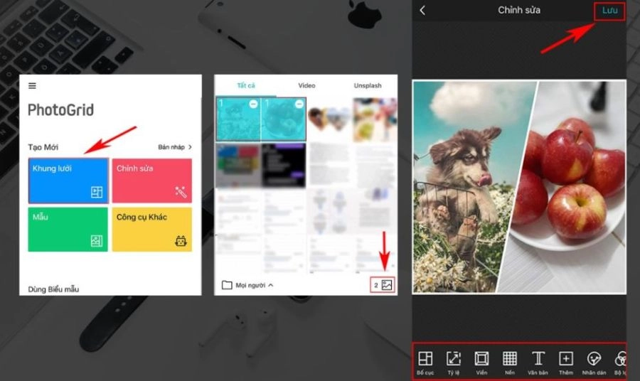 Phần mềm ghép ảnh trên iPhone – PhotoGrid