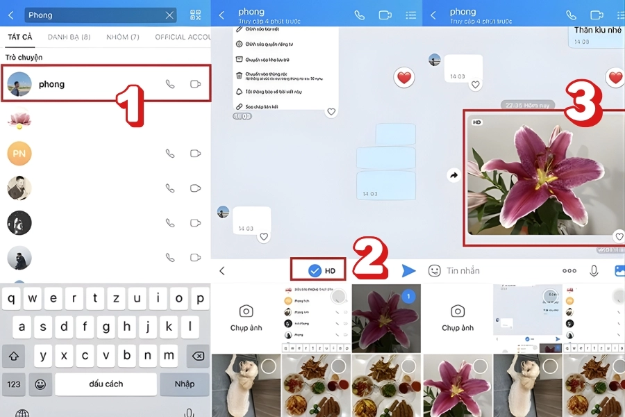 Cách gửi ảnh chất lượng HD qua Zalo Cách gửi ảnh chất lượng HD qua Zalo
