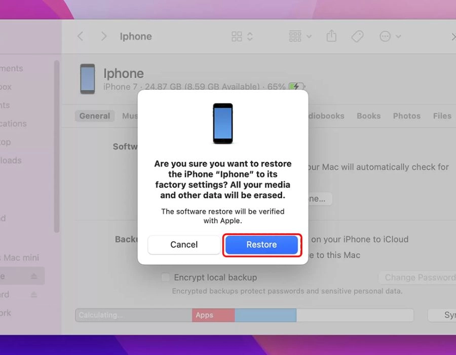 Khôi phục ảnh từ Finder (macOS)