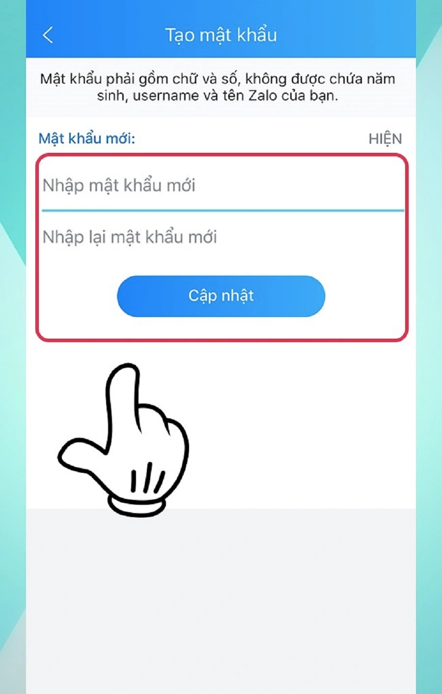 cach lay lai mat khau zalo 7