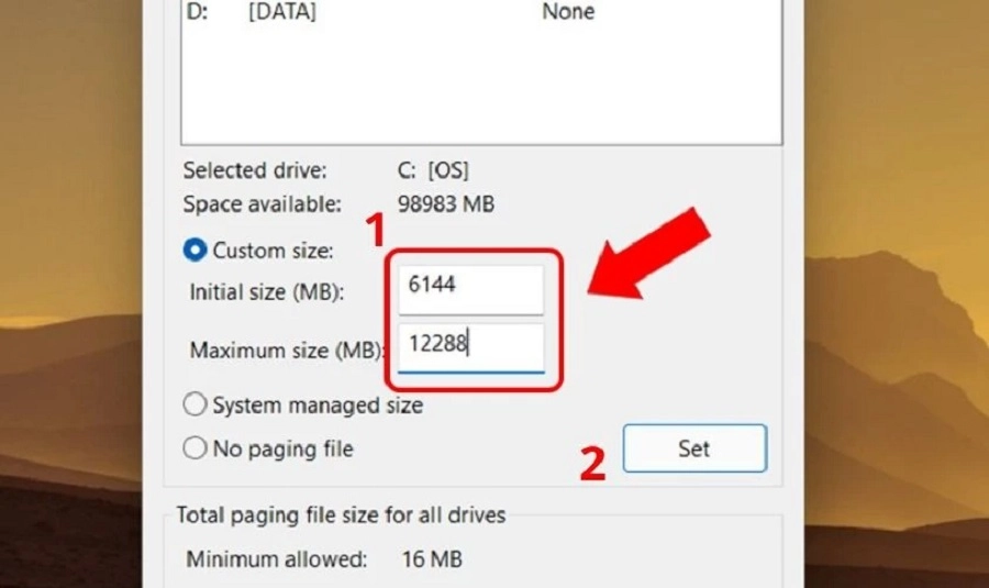 Cách set RAM ảo 6