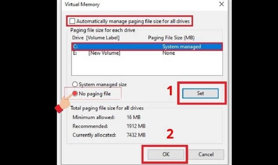 Cách set RAM ảo 9