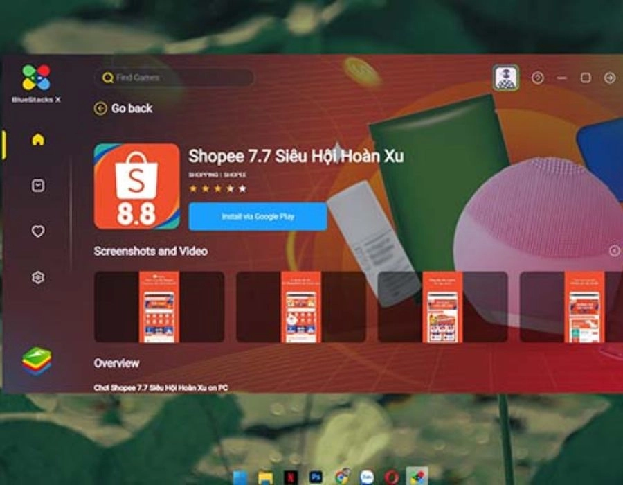 Bước 2: Cài đặt Shopee trên phần mềm giả lập