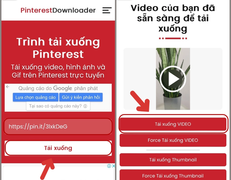  Mở công cụ hỗ trợ tải video Pinterest online