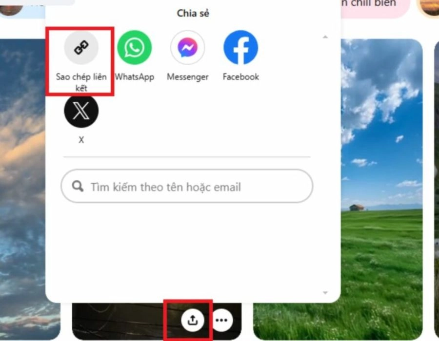 Sao chép link video cần tải