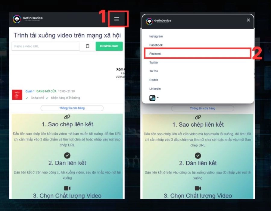 Tải video bằng GetInDevice
