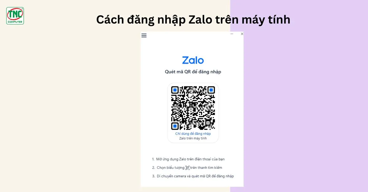 đăng nhập zalo trên máy tính