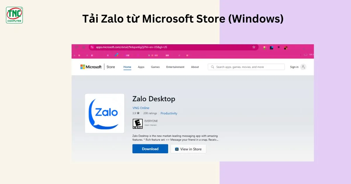 tải zalo về máy tính