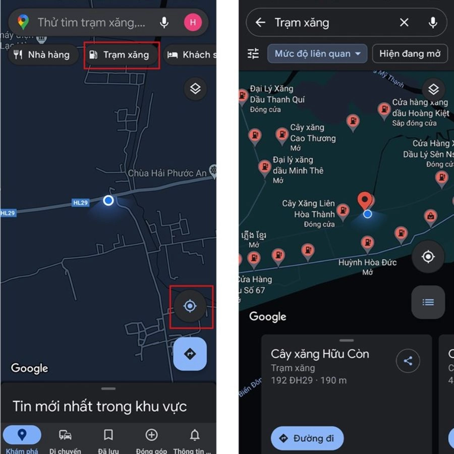 Mở ứng dụng Google Maps trên điện thoại