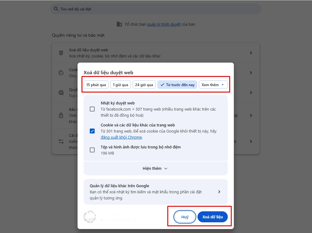 Hướng dẫn cách xóa lịch sử trên máy tính với Google Chrome