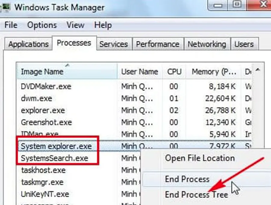 Sử dụng phần mềm Uninstall.exe để xóa ứng dụng