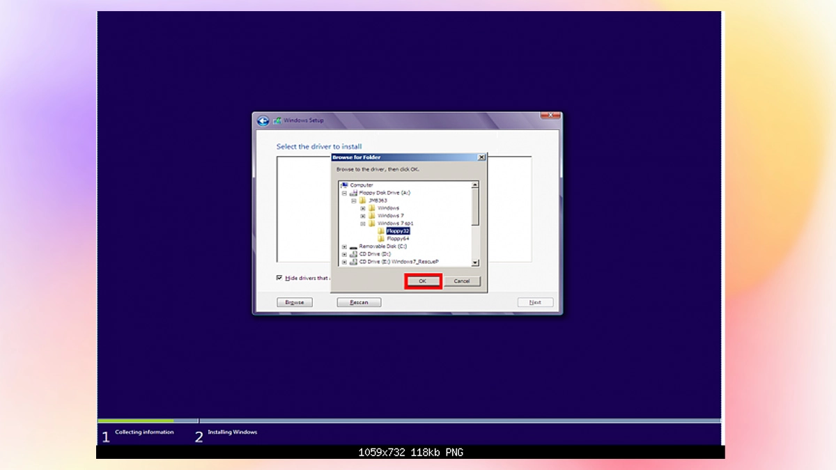 Một hộp thoại thông báo hiện ra, hãy nhấn vào nút Browse. Một hộp thoại thông báo hiện ra, hãy nhấn vào nút Browse.