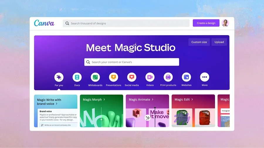 Canva AI có giao diện thân thiện với người dùng