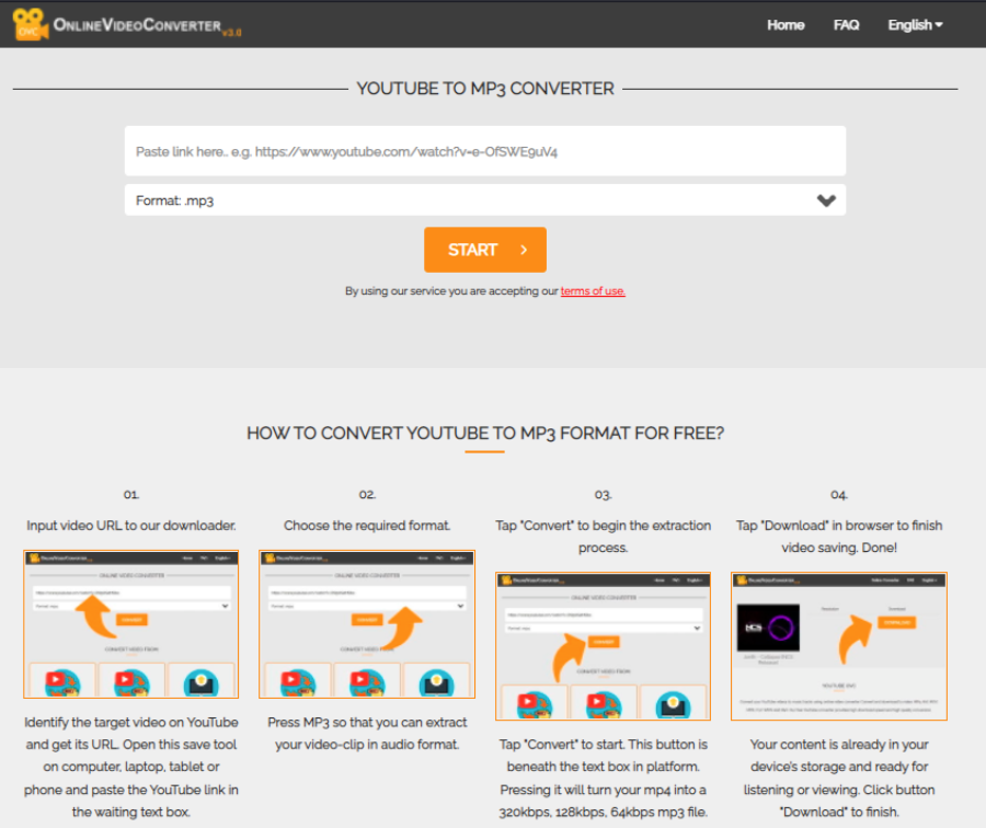 Chuyển YouTube sang MP3 bằng Online Video Converter