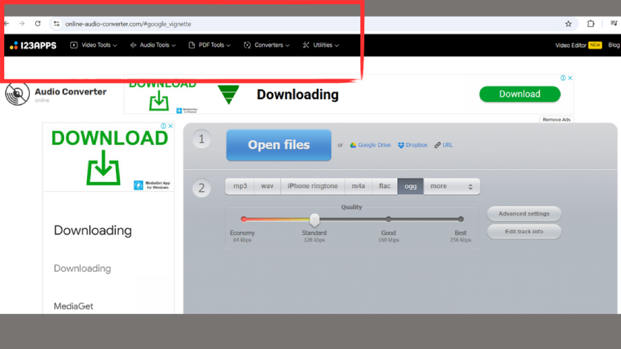Truy cập trang web Online Audio Converter