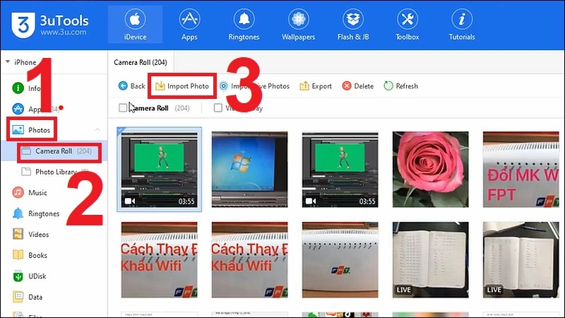 Cách copy ảnh từ máy tính vào iPhone bằng 3uTools
