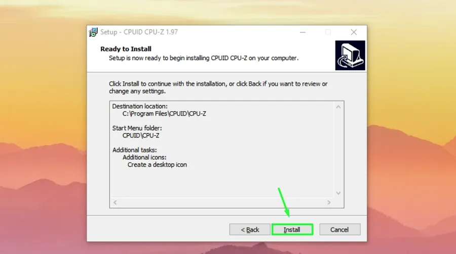 Nhấn Install