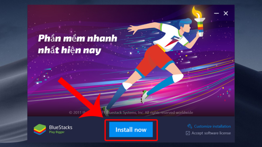 Nhấn vào nút Install now để bắt đầu quá trình cài đặt