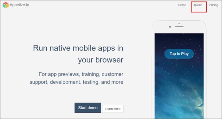 Mở trình duyệt và truy cập vào trang web Appetize.io