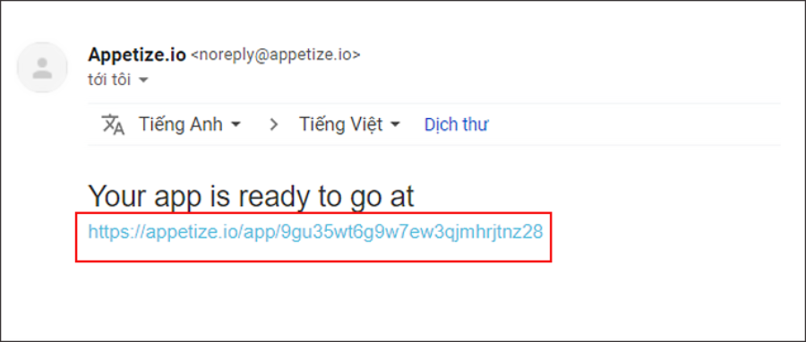 Kiểm tra email và mở đường link
