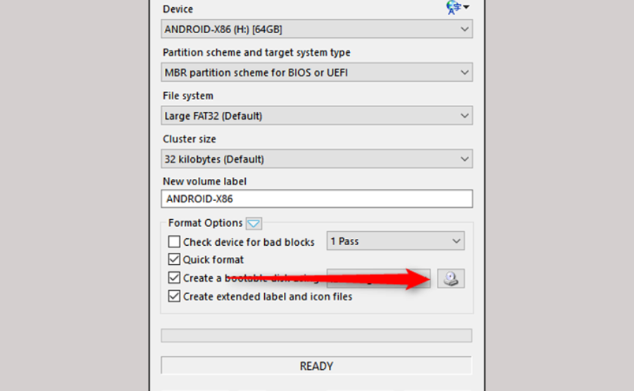 Chọn file ISO Android