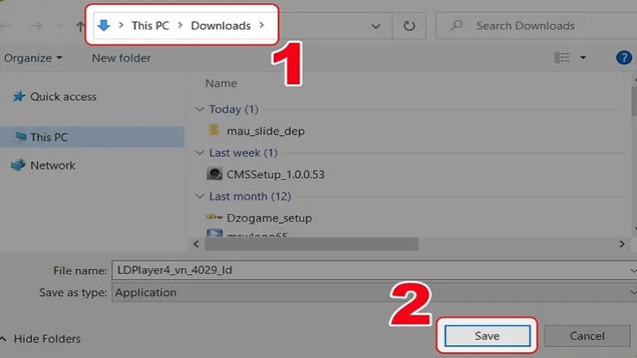 Lưu và mở file cài đặt